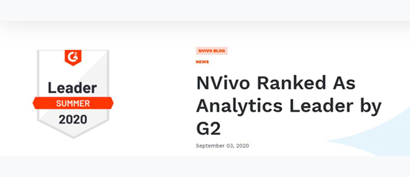 NVivo Ranked As Analytics Leader by G2 